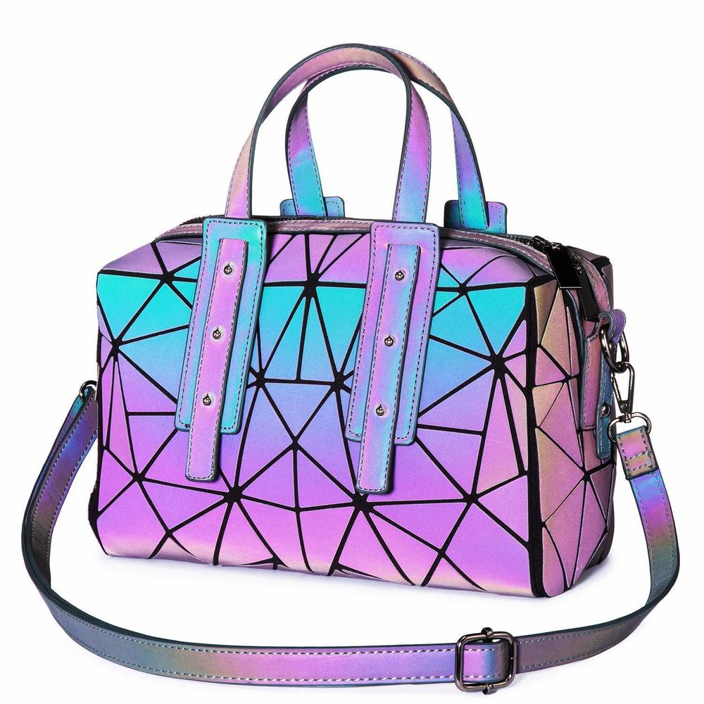 Geometric Luminous Crossbody Bags Holographic Reflective Handbags :O